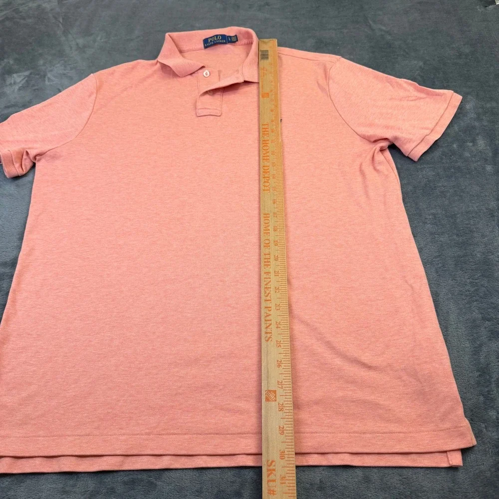 Polo Ralph Lauren Classic Fit Polo Shirt Mens Large Orange Heathered Cotton